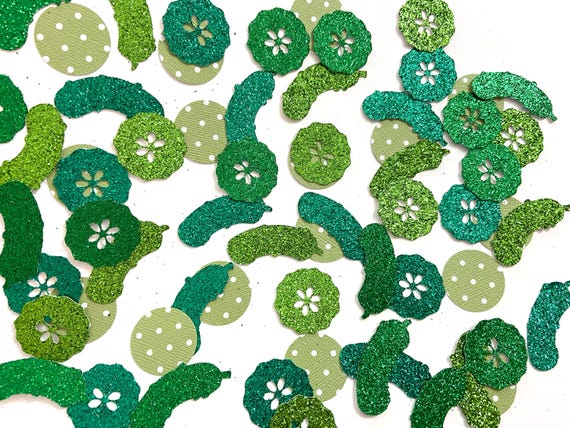 Pickle confetti, dill pickle birthday decorations, pickle party, glitter confetti, big dill birthday