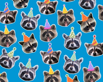 Raccoon birthday confetti, forest birthday party decorations, raccoon birthday decorations