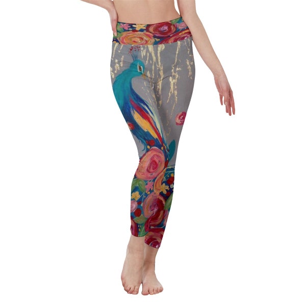 Peacock Print Leggings Etsy