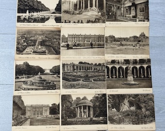 Photographies antiques contrecollées - Château de Versailles - Ensemble de 18 - Début des années 1900