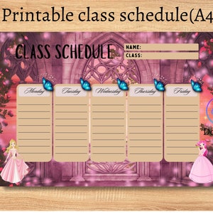 Weekplanner lesrooster, digitaal afdrukbaar