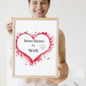 Image imprimée avec coeur : Mama | Cadeaux pour l&#39;anniversaire de maman | Cadeau fête des mères | Fête des Mères | cadeau de Noël