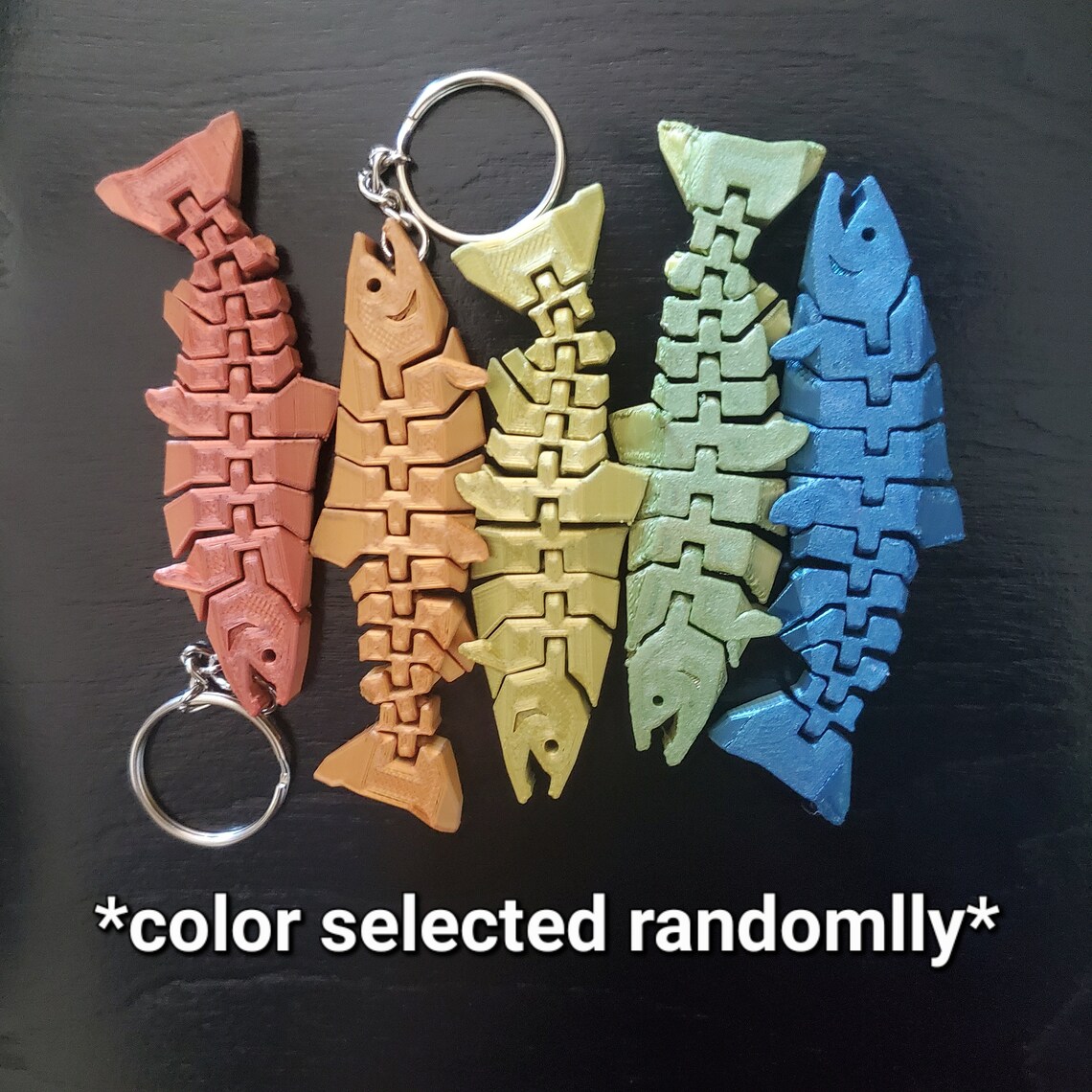 Flexi Fish Keychain 3d Printed Plastic Fish Keychain - Etsy