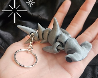 Flexi fidget shark keychain! Hammer head Ocean animal accessory sea creature toy!