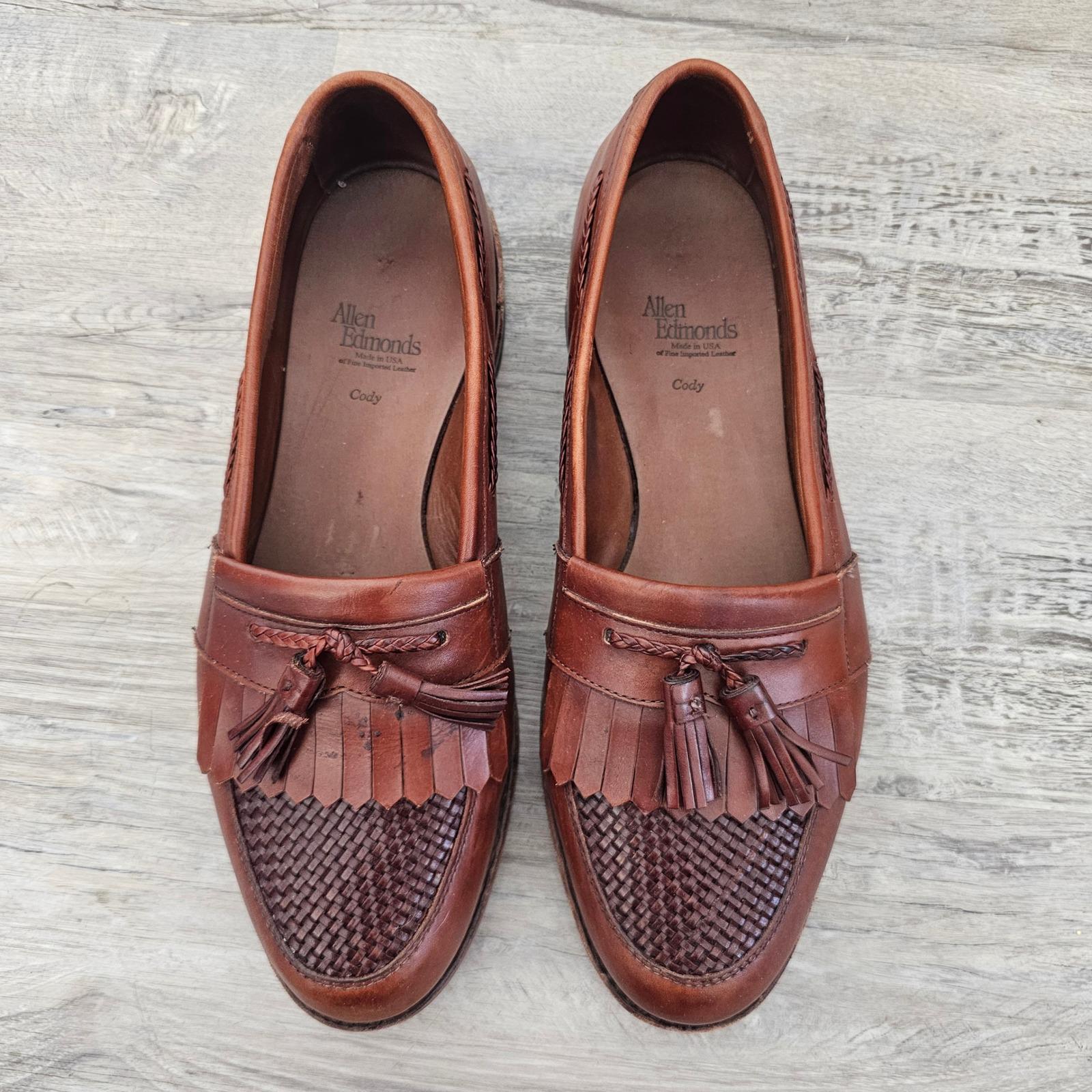 Allen Edmonds Cody Tassel Loafers Mens Chili Woven Leather 