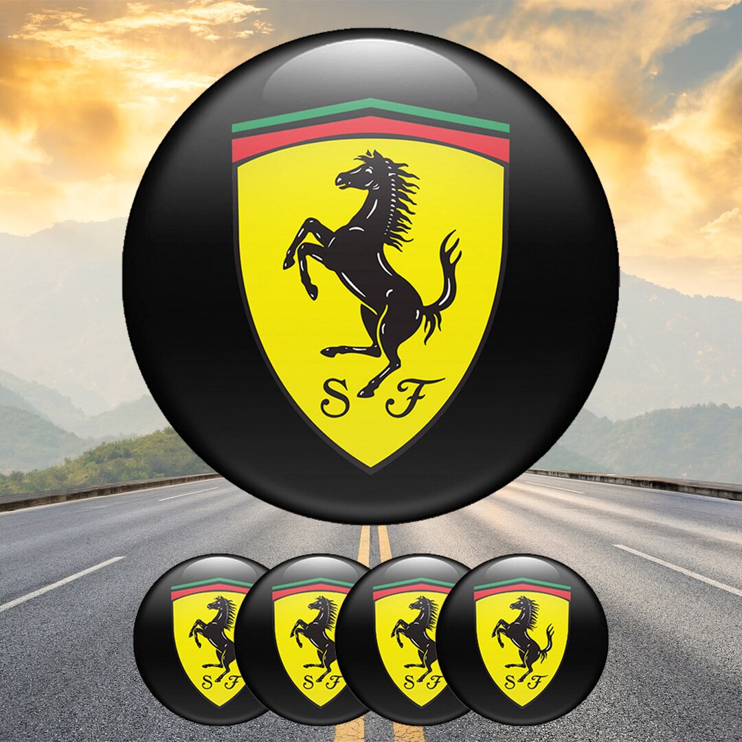 Ferrari Stickers Superior Quality Silicone Coated Center Wheel Cap