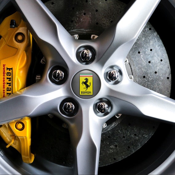 Ferrari Stickers Superior Quality Silicone Coated Center Wheel Cap Decals  Hand Made Logo Emblem Set of 4 Pcs -  Israel