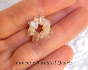 Rutilated quartz gauges, rutilated quartz tunnels, gemstone tunnels, plug earrings