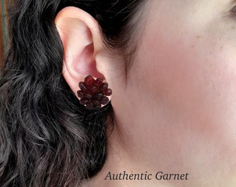 Garnet ear plugs, garnet gauges, gemstone gauges, silicone ear plugs, stone ear plugs, 16mm plugs, 14mm plugs