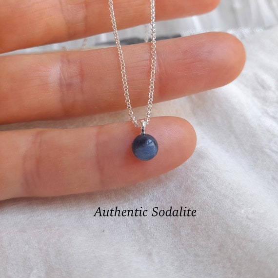 Sodalite necklace, sodalite pendant, dainty gemstone necklace, Pisces birthstone necklace, natural sodalite jewelry, gift for mom