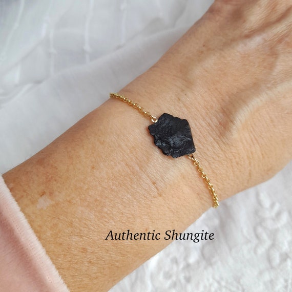 Shungite bracelet, raw shungite bracelet, emf protection bracelet, shungite jewelry, emf jewelry, empath bracelet, stainless steel bracelet