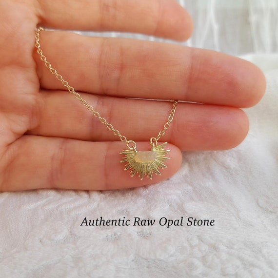 Rough Ethiopian Opal Pendant, Raw Opal Necklace, Genuine Opal Necklace, Raw Opal Pendant, Gemstone Necklace, October Birthstone