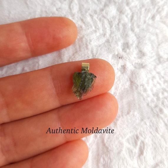 Meteorite pendant, moldavite pendant, small moldavite pendant, authentic moldavite stone, czech moldavite