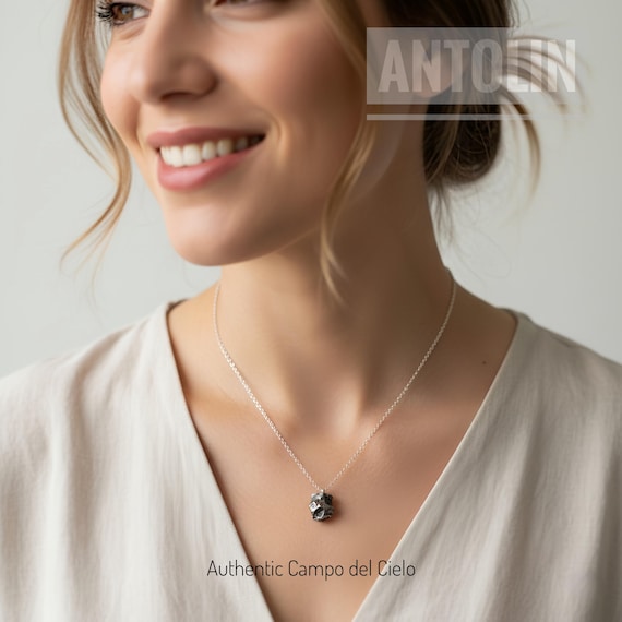 Iron meteorite necklace , Campo del Cielo pendant , Field of the Sky stone