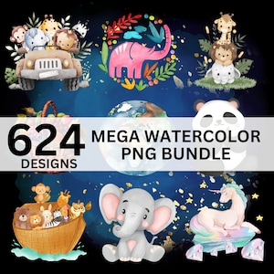 Watercolor Clipart Bundle All-in-One Mega Bundle Unique Premium Designs Png Clipart Bundle Digital Clipart Png Commercial License