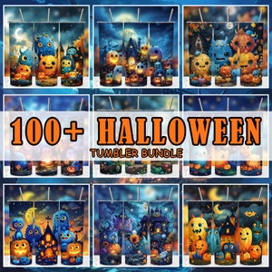 100+ Halloween Tumbler Wrap Bundle | Spooky Fall PNG | 20 oz Skinny Tumbler Sublimation Design | Straight Tumbler Wrap Digital Download