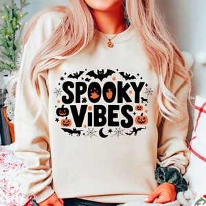 Spooky vibes png Pumpkin Png Halloween Png Retro Halloween Png spooky season png Witchy Bats Png Halloween Shirt Sublimation Design