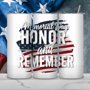 Memorial Day Inflated Tumbler Wrap 20oz Skinny Tumbler Sublimation Design Digital Download PNG Memorial Day Tumbler PNG