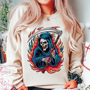 Grim Reaper Png Sublimation Desgin, Skeleton Png, Halloween Png, Death Png, Grim Reaper Printable clipart Png, High Quality Png Download