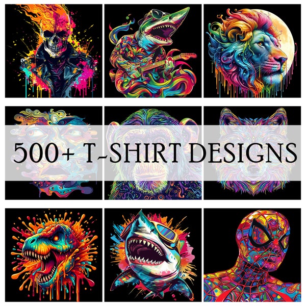 500 Tshirt Designs Bundle Unique T Shirt Design Sublimation Bundle Colorful Tshirt Design Download for Men Woman Kids