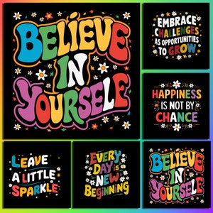 Bundle png motivant bohème, png amour de soi, affirmations positives png, vous avez toujours assez de png, soins personnels png, gentillesse png, png tendance