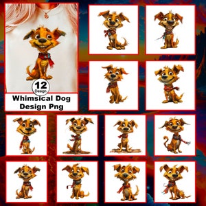 Grillige honden clipart bundel eigenzinnige hond PNG Mixed Media hond PNG sublimatie clip art dieren puppy eigenzinnigheid graphics grappige huisdieren digitaal
