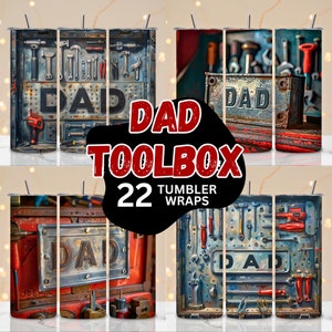 Dad 20 Oz Skinny Tumbler Sublimation Design Tool Box, Mechanic, Mechanic Tumbler, Men Tumbler wrap design, PNG Instant Digital Download