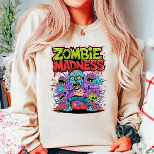 Streetwear T-Shirts Designs, Zombie Madness Png, Zombie Party Shirt Png, Undead Zombies Digital File, Urban Sublimation, dtf PNG Digital