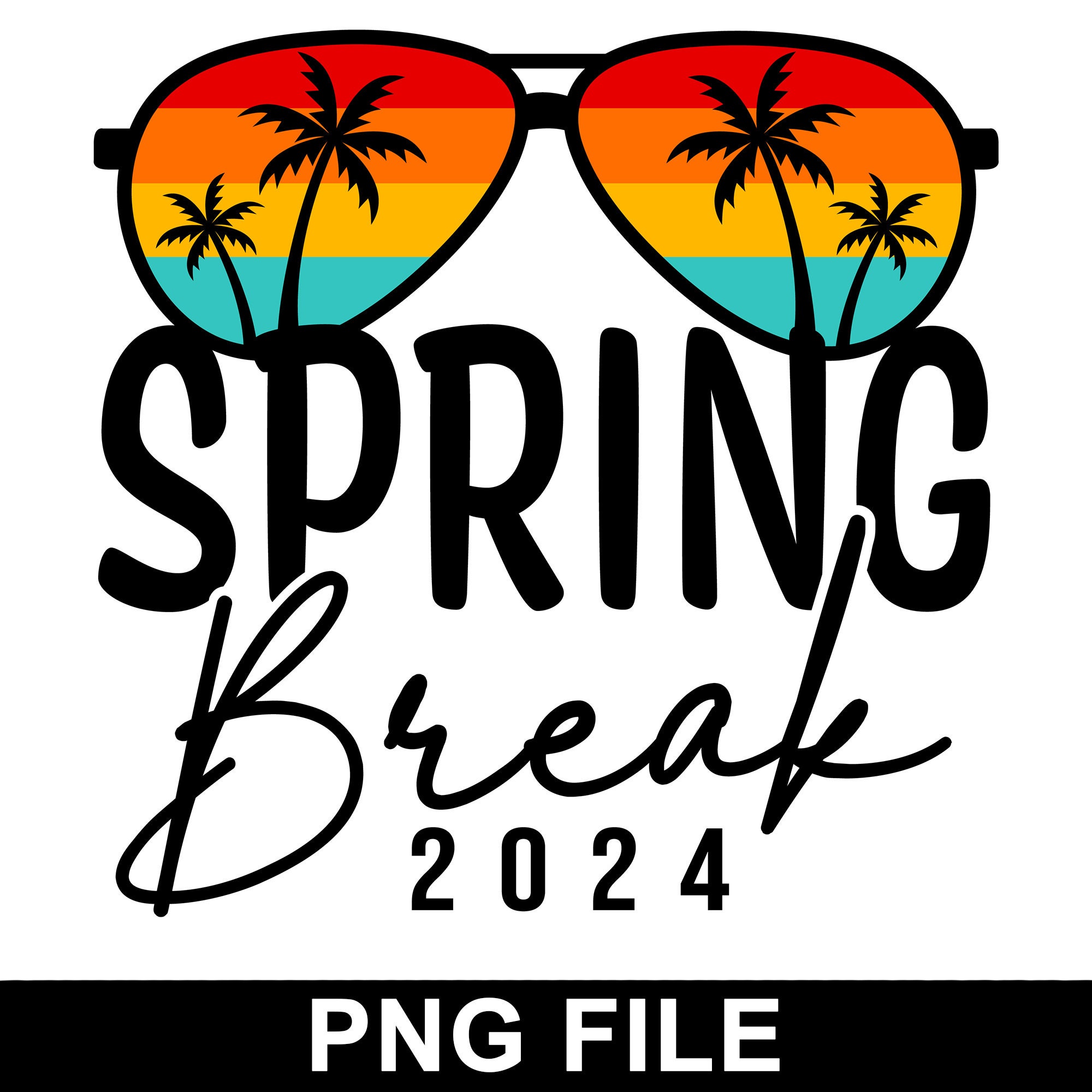 Spring Break 2024 Vacation Png Clipart PNG File for Shirt and DIY
