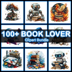 Book Lover Clipart Cottagecore Books Watercolor Clipart Bundle, Cozy Bookworm Fantasy Graphics, Instant Digital Download