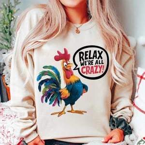 Relax We&#39;re All Crazy Png | Hand Drawn Chicken Png | Farm Animals Png | Cute Chicken Png | Sublimate Designs Download Png
