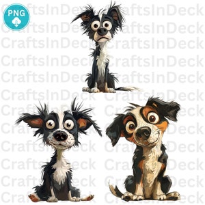 Skurriler Hund Clipart PNG Bundle | Whimsical Dogs Sublimation | Skurriler lustiger Hund Clipart zum Ausdrucken | Hundesublimation | PNG-Digital-Download