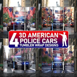 Police Tumbler Wrap Bundle American Flag Seamless Tumbler Design Policeman Tumbler Png Sublimation Design Officer Gifts Digital Download