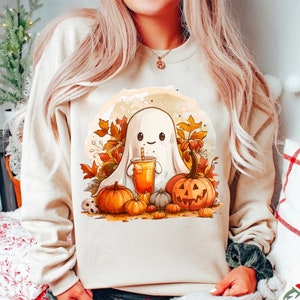 Cute Ghost Png, Coffee Png, Bougie Ghost, Halloween Png, Halloween Ghost Coffee Png, Trending png, Halloween Sublimation Digital Download