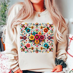 15 Mexican Embroidery Pattern | Mexican Floral PNG Pattern | Cinco De ...