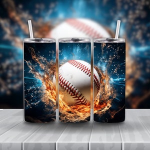 3D Baseball Tumbler Wrap 20oz Skinny Baseball Tumbler Wrap Sublimation Design Baseball Leopard Tumbler Baseball Tumbler PNG