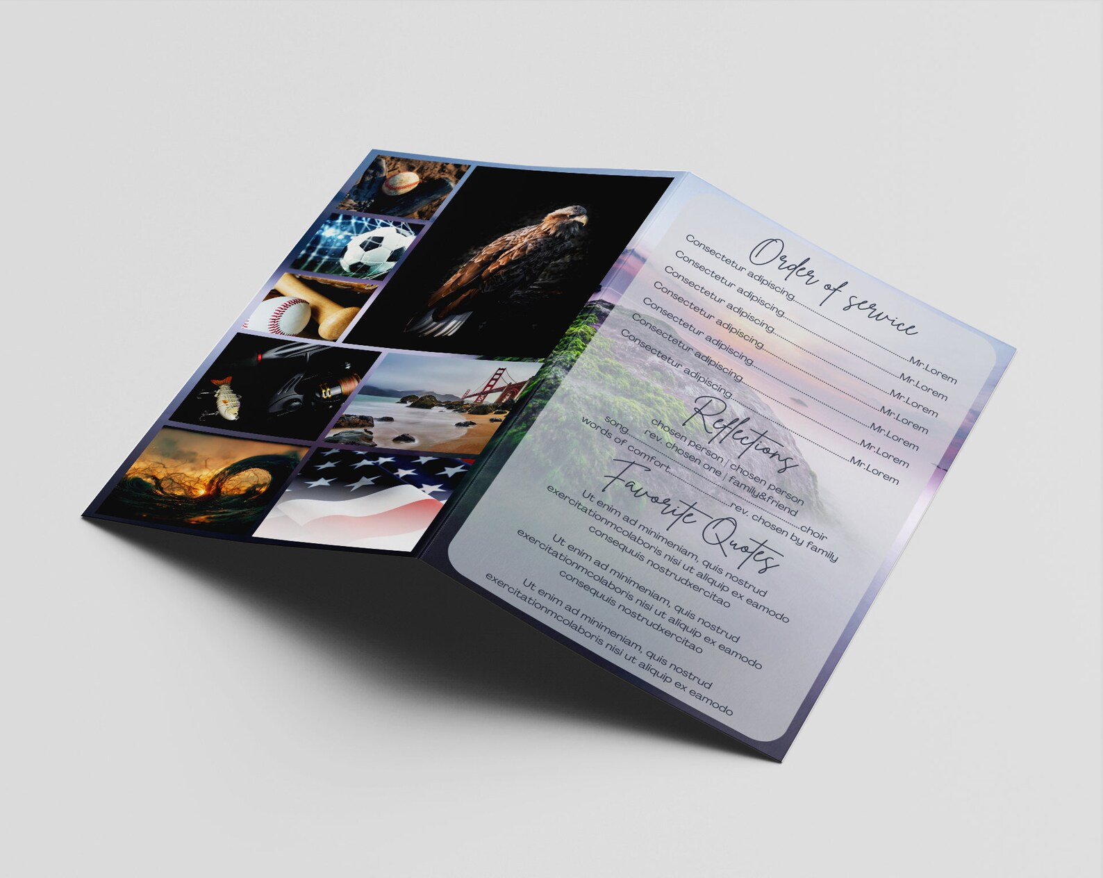 Memorial Funeral Program Expandable Pages Canva Template. Online Edit ...