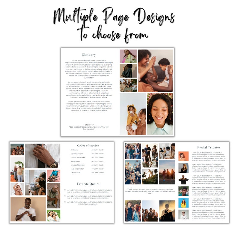 Magazine Style Cowboy Funeral Program Template 2 Memorial Announcement