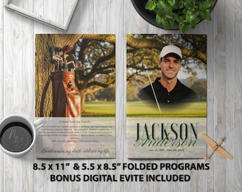 Golfer Funeral Program Bundle | Golf Memorial Service | Digital Tribute