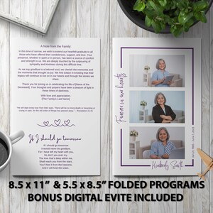 Minimalist Editable Funeral Program Template | Digital Memorial Program | Celebration of Life | Canva Template