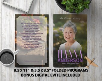 Gardener Funeral Program Bundle | Floral Memorial Service & Digital Tribute