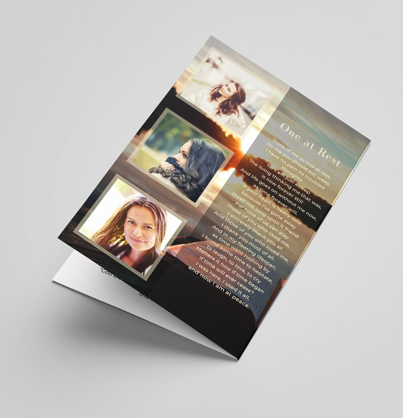 Bible Psalm Funeral Program Template Memorial Keepsake Etsy