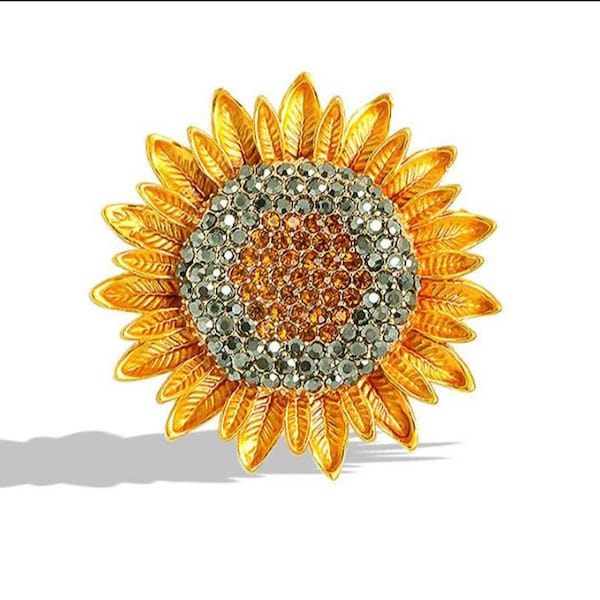 Sunflower Brooch Etsy