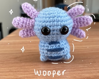 Crochet Wooper Pokemon Amigurumi Keychain Present, Cute Small Handmade Squishy Stuffed Plush Toy