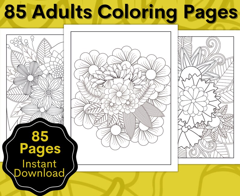 85 Adults Coloring Pages High Resolution Digital Download - Etsy
