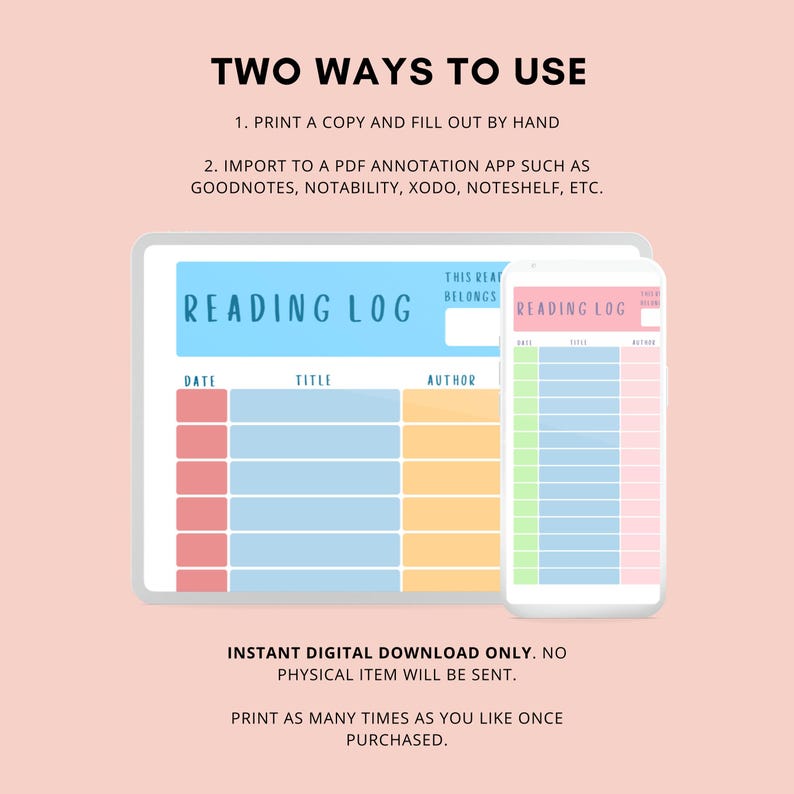 Printable Reading Log Bundle | Kids Reading Tracker | Reading Journal ...