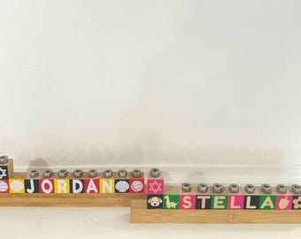 Personalized Wooden Hanukkah Menorah | Custom Children’s Menorah for Chanukah, Judaica Decor