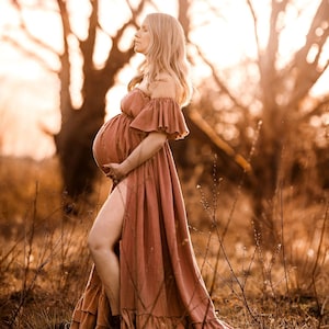 strapless open back dress See-Through Half Sleeves A Line Maternity Dress main image 0