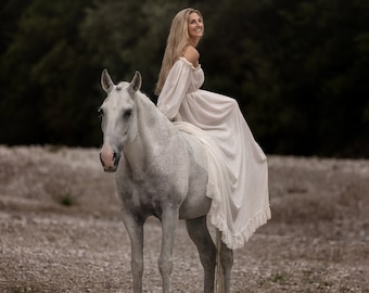 Abito Boho da donna Ofelia / Abito vintage in pizzo per la sessione di maternità / Puntelli per foto / Servizio fotografico di gravidanza