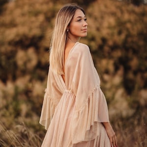 Kya Women&#39;s Boho Dress | Tulle Vintage Dress For The  Maternity Session | Photo Props | Pregnancy Photo Shoot